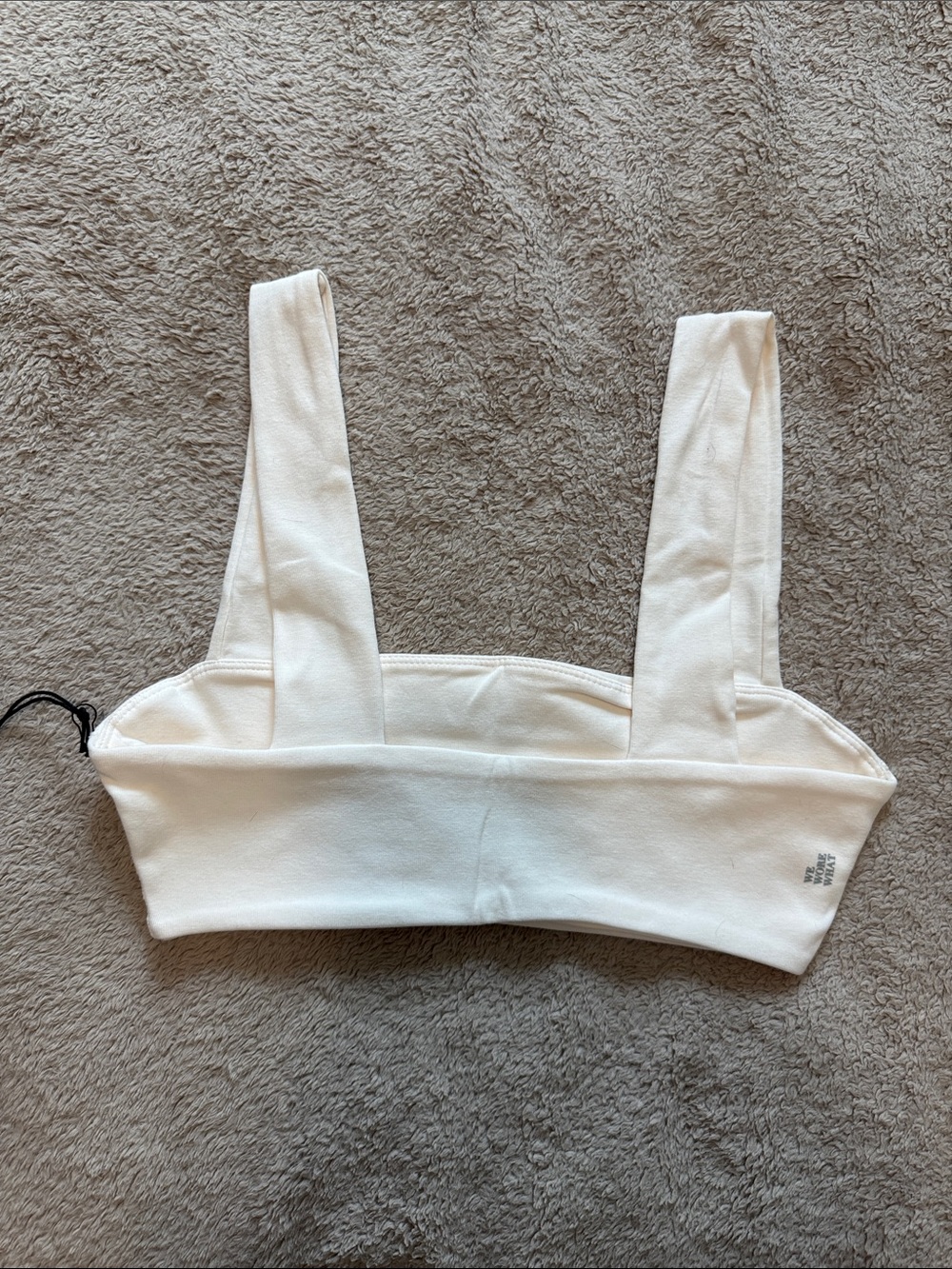 WeWoreWhat White Cotton Bandeau Sports Bra / Crop Top - Picture 9 of 10